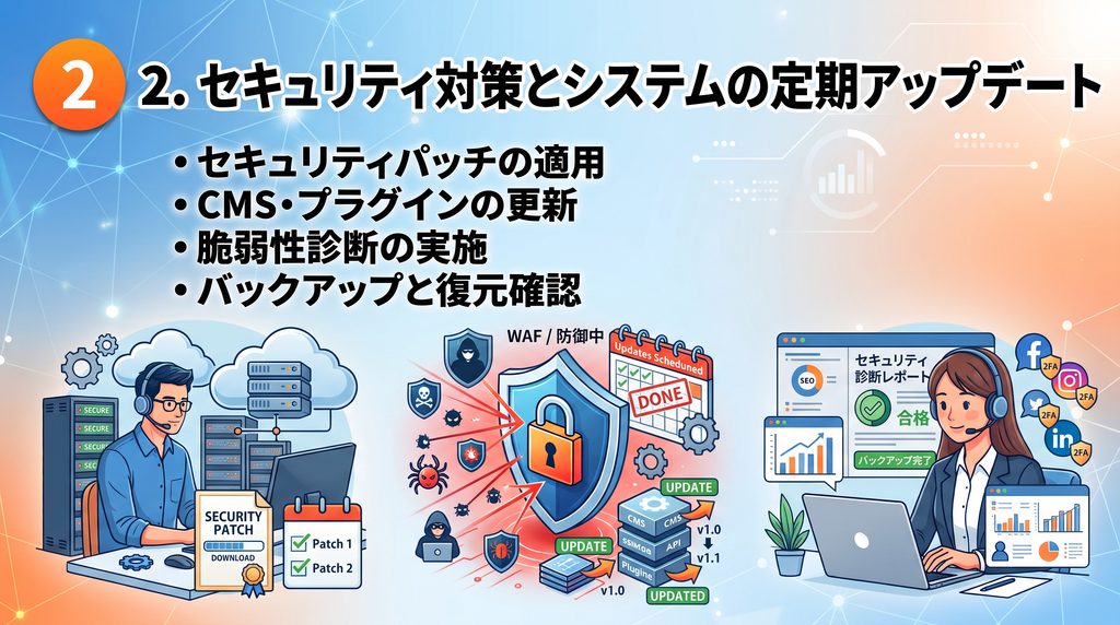2. セキュリティ対策とシステムの定期アップデート